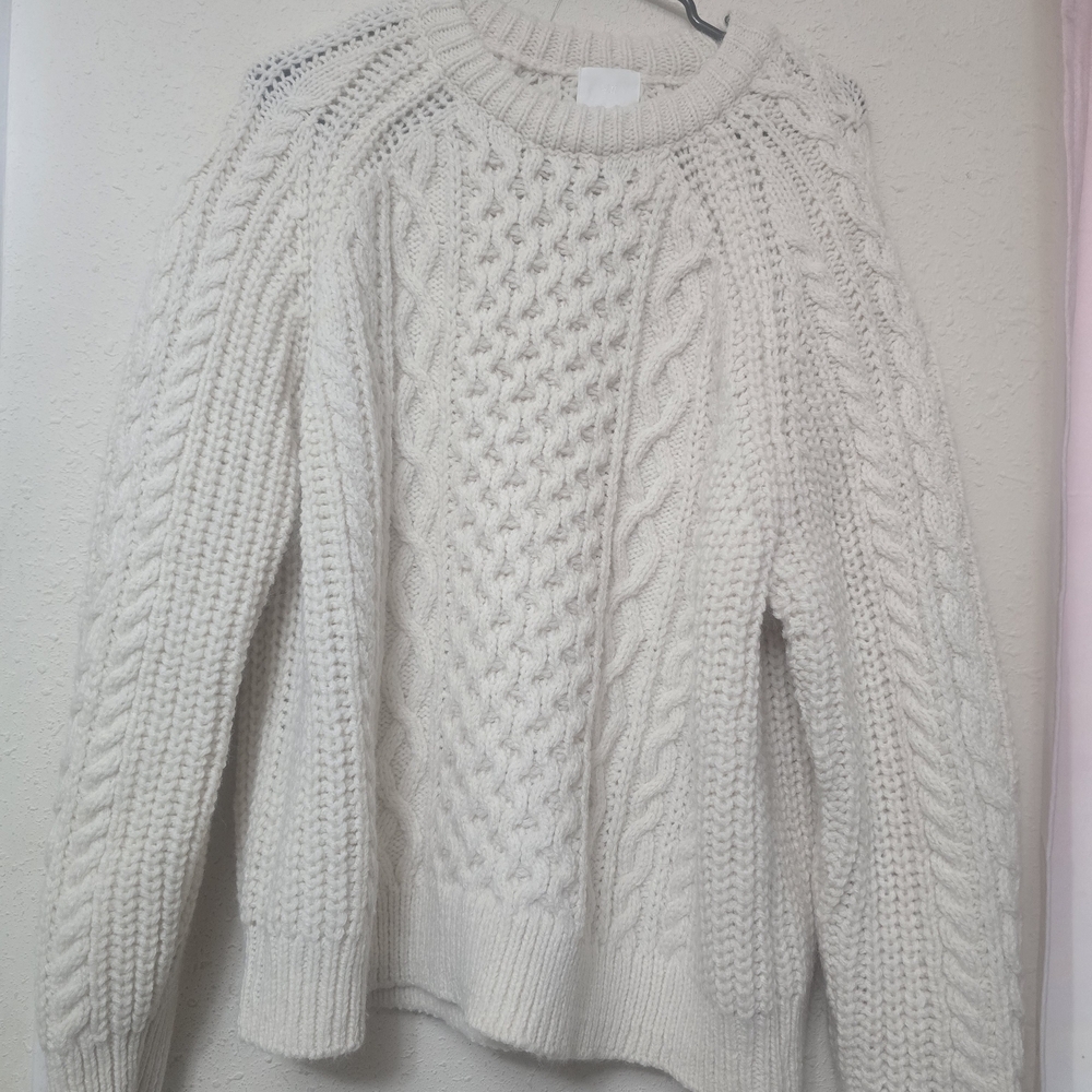 H&M Cream Cable Knit Crewneck Sweater - Picture 10 of 12